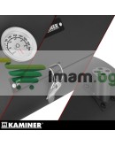 Градинско барбекю скара Kaminer с капак, термометър, 2 решетки, 2 тави